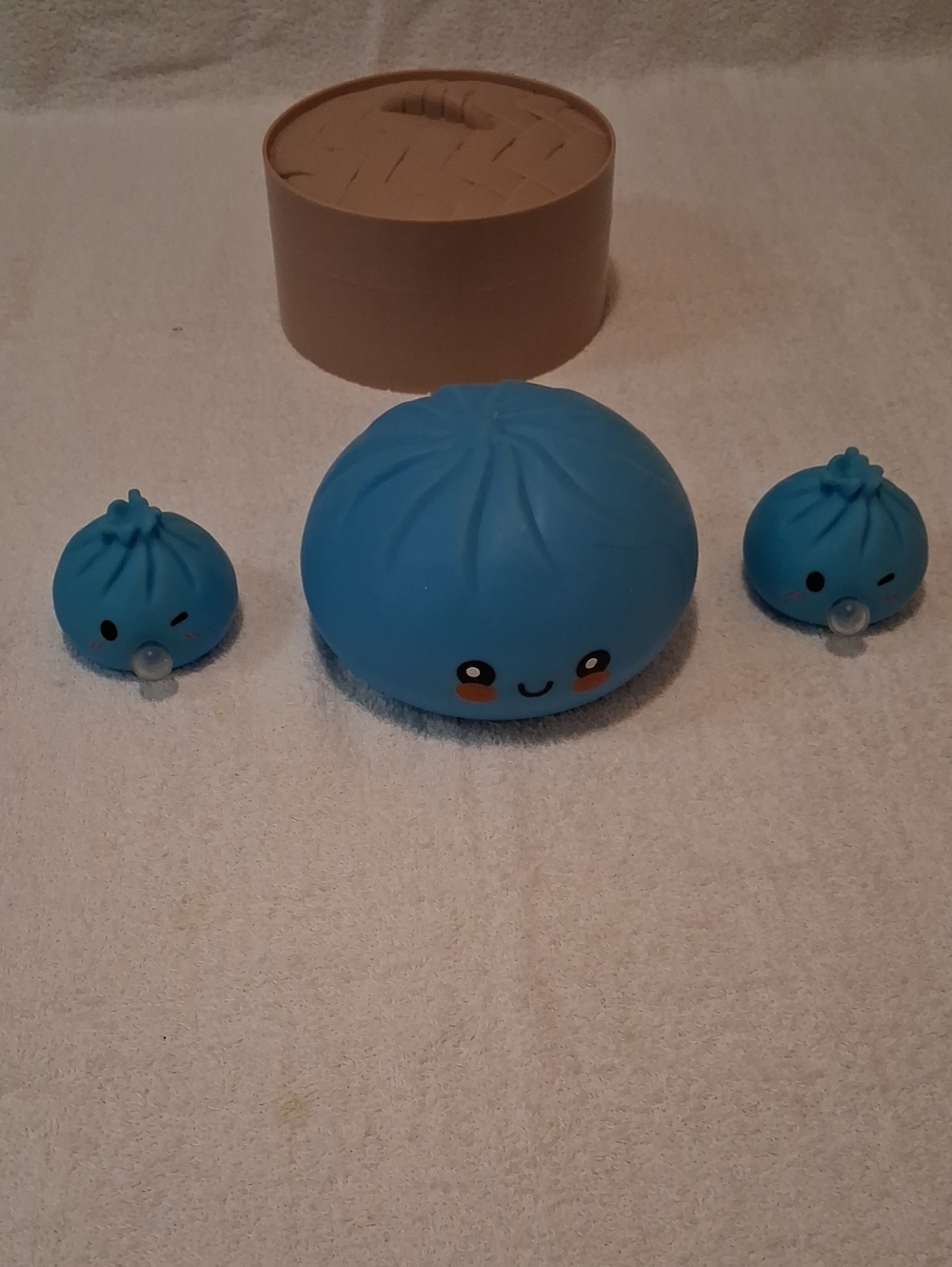 Blue Dumpling Plush Squishy Toy Trio - Cute Stress-Relief Set